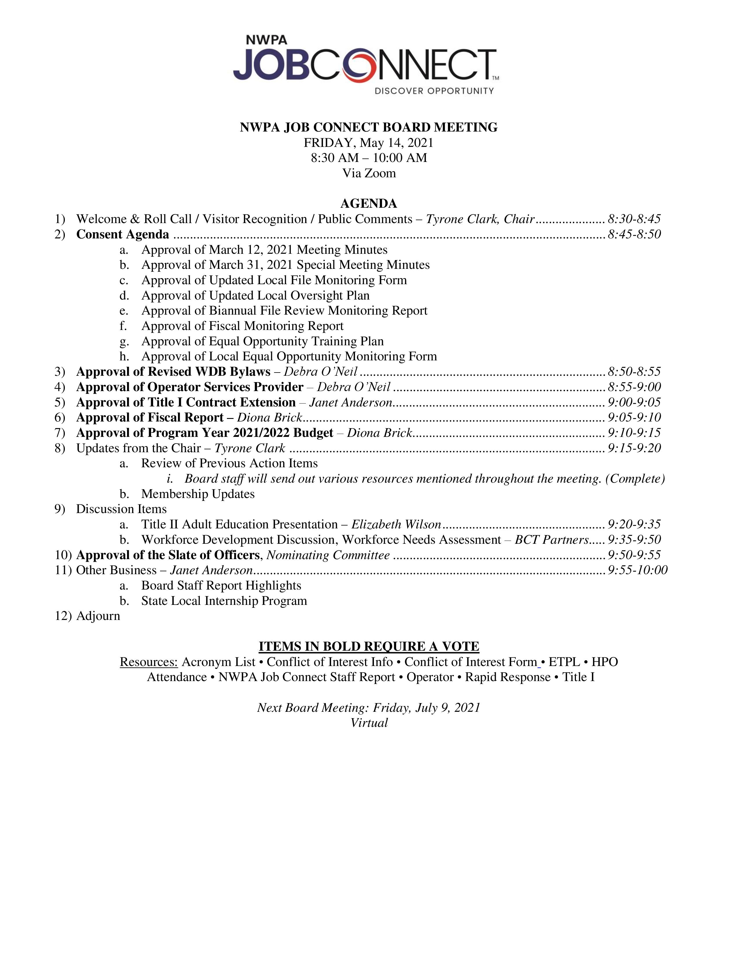 NWPA WDB Agenda 05-14-21